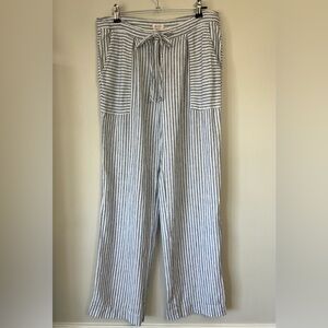 Laundry By Shelli Segal Blue and White Striped Wide Leg Pants
